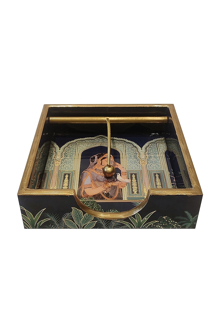 Deep Blue MDF Weight Tissue Holder by Expression Gifting at Pernia's Pop Up Shop