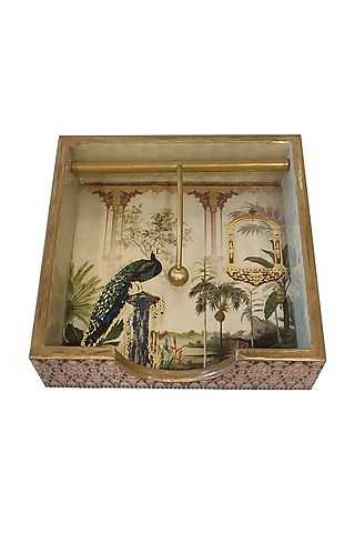 White & Gold MDF Weight Tissue Holder by Expression Gifting