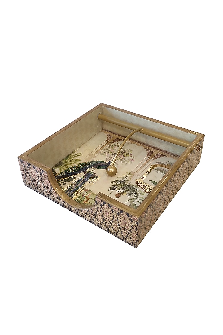 White & Gold MDF Weight Tissue Holder by Expression Gifting at Pernia's Pop Up Shop