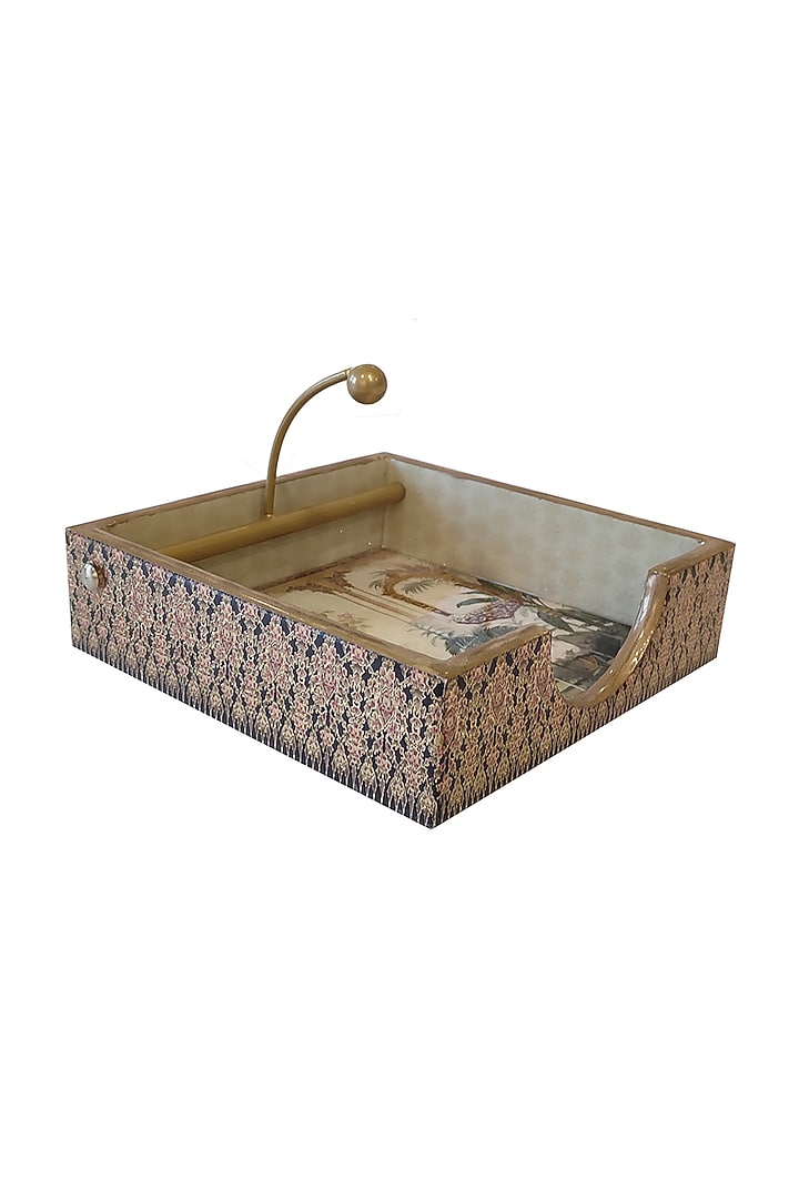 White & Gold MDF Weight Tissue Holder by Expression Gifting at Pernia's Pop Up Shop