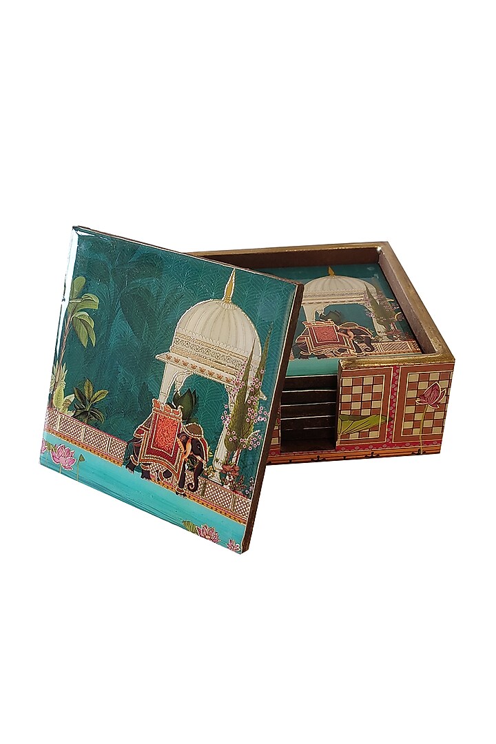 Blue MDF Coaster Set by Expression Gifting at Pernia's Pop Up Shop