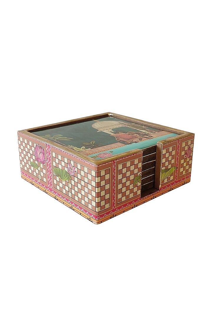 Blue MDF Coaster Set by Expression Gifting at Pernia's Pop Up Shop