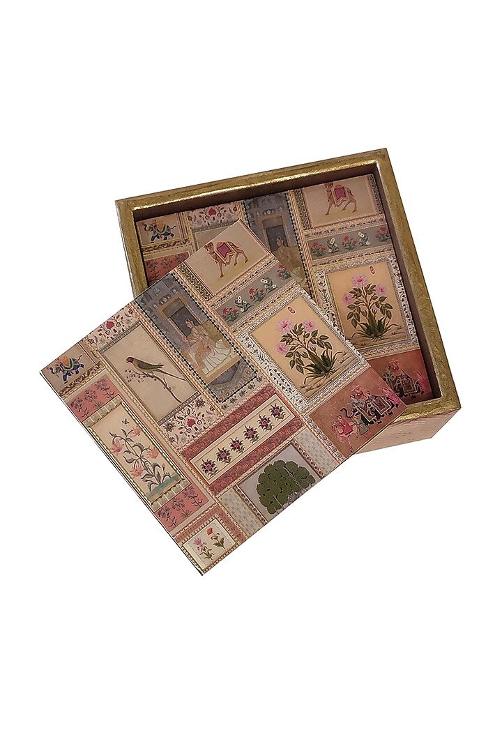 Orange & White MDF Coaster Set by Expression Gifting at Pernia's Pop Up Shop