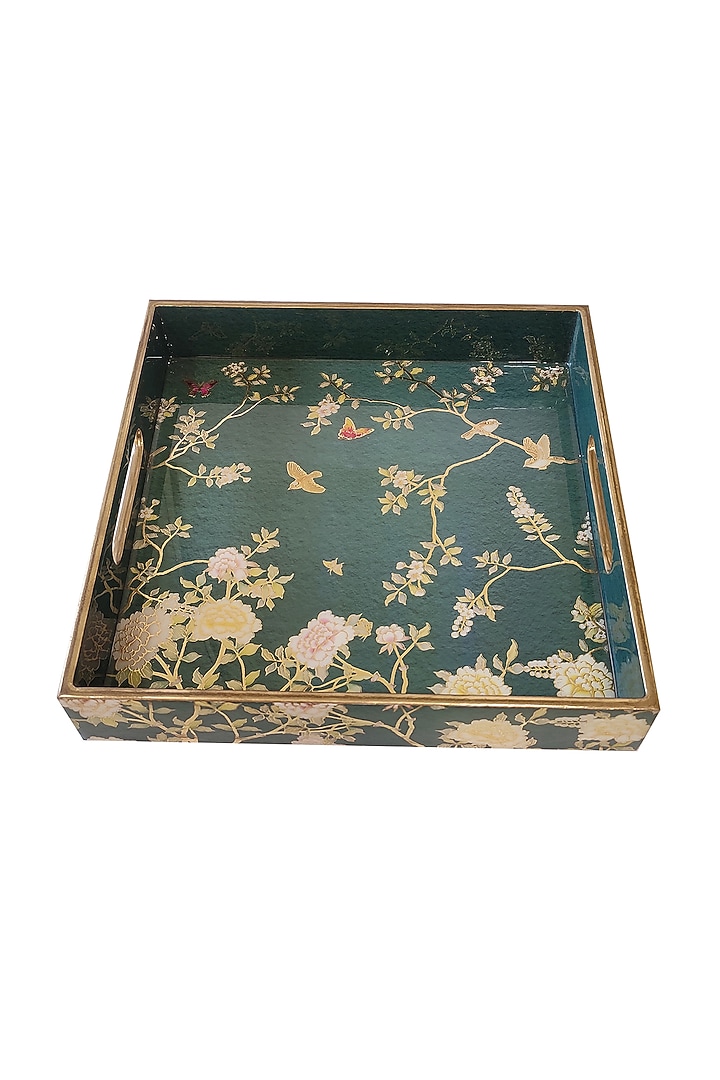 Green MDF Square Tray Set by Expression Gifting at Pernia's Pop Up Shop