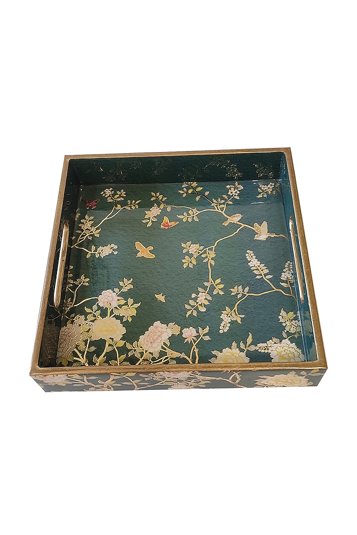 Green MDF Square Tray Set by Expression Gifting at Pernia's Pop Up Shop