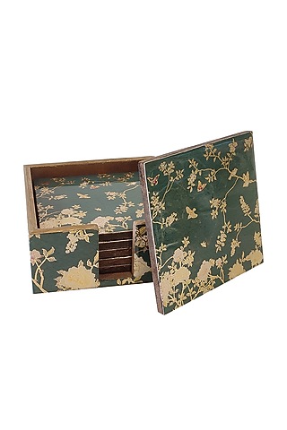 Green MDF Coaster Set by Expression Gifting