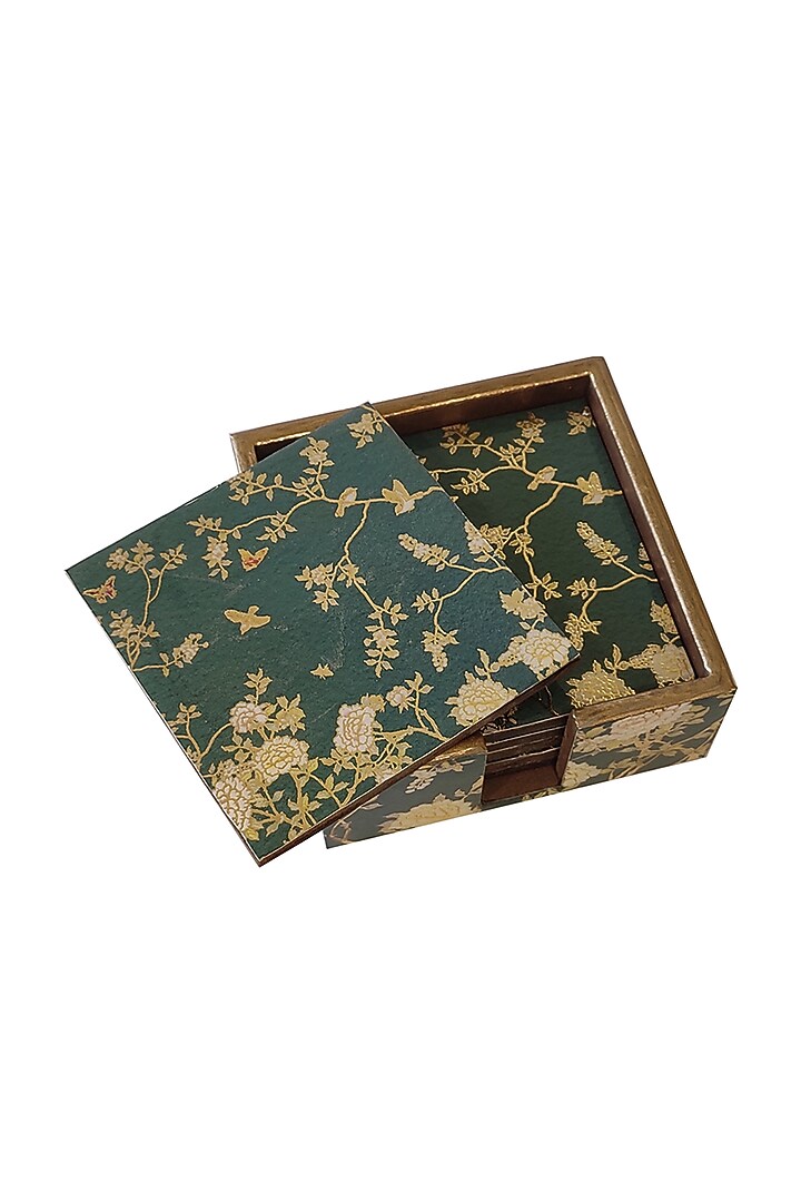 Green MDF Coaster Set by Expression Gifting at Pernia's Pop Up Shop