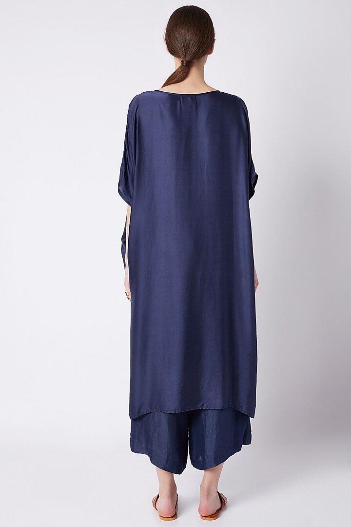 Electric Blue Gold Foil Printed Top by EZRA at Pernia's Pop Up Shop