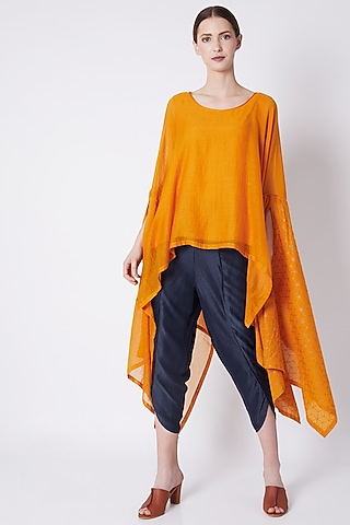 Mustard Flowy Printed Top by EZRA