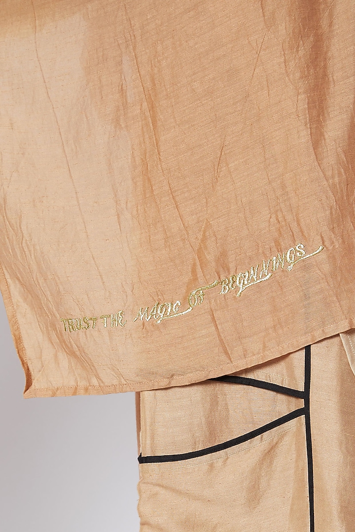 Beige Top With Asymmetric Hemline by EZRA at Pernia's Pop Up Shop