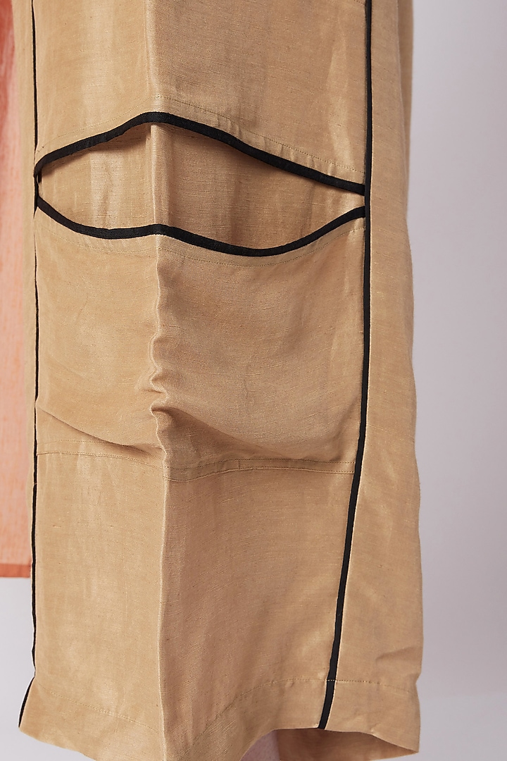 Beige Easy Fitting Cargo Pants by EZRA at Pernia's Pop Up Shop