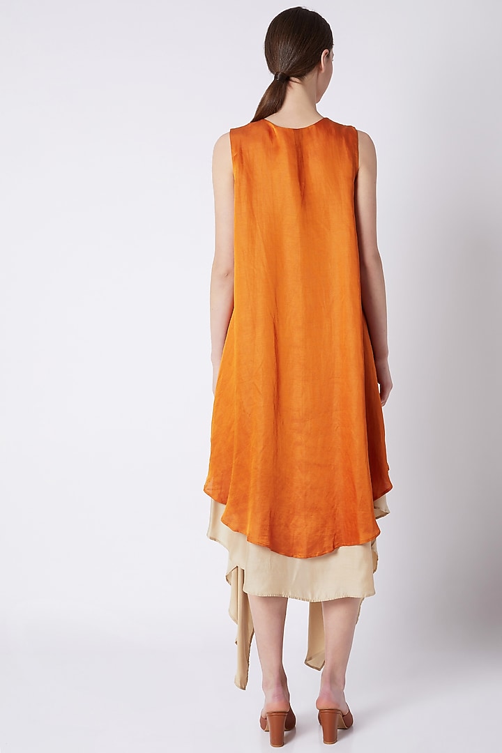 Mustard Double Layered Top With Asymmetric Hemline by EZRA at Pernia's Pop Up Shop