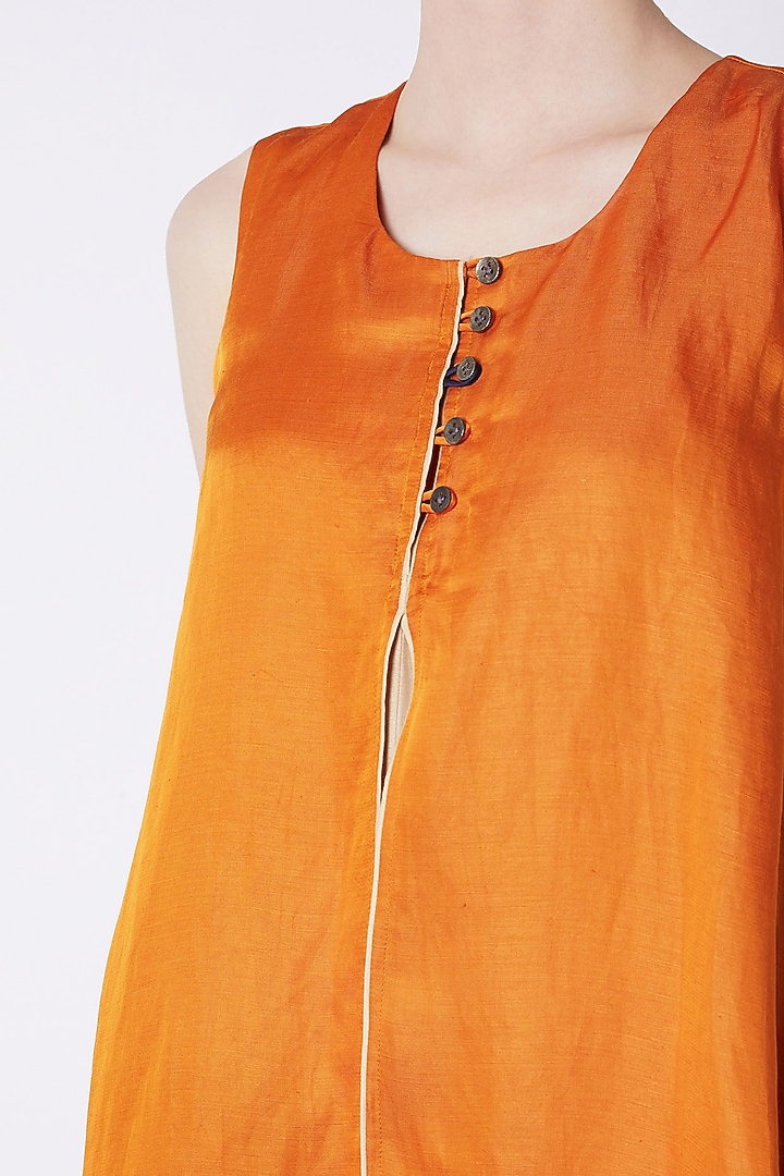 Mustard Double Layered Top With Asymmetric Hemline by EZRA at Pernia's Pop Up Shop