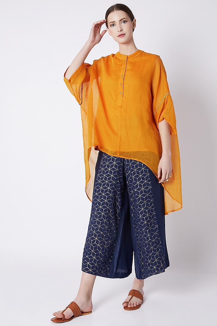 Mustard Chinese Collared Top by EZRA