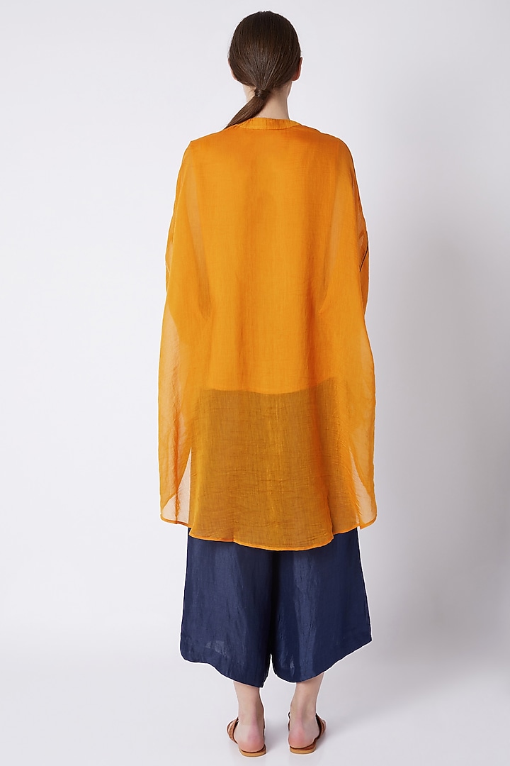 Mustard Chinese Collared Top by EZRA at Pernia's Pop Up Shop