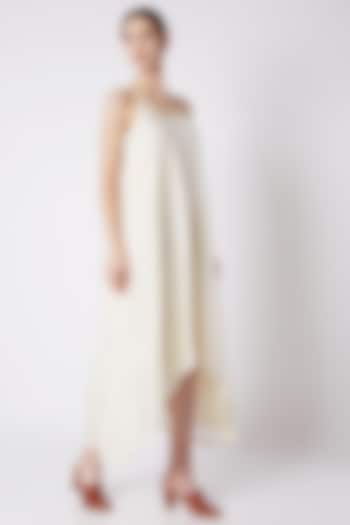 Nude Summer Dress With Uneven Hemline by EZRA at Pernia's Pop Up Shop