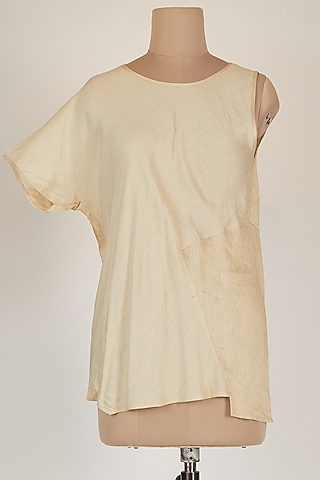 Off White Asymmetric Top by EZRA