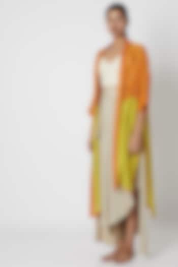 Lime Color Blocked Jacket by EZRA at Pernia's Pop Up Shop