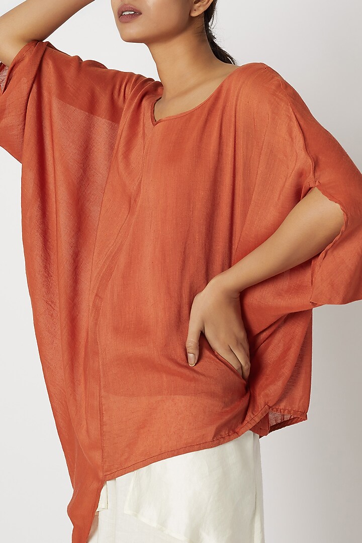 Brown Top With Baggy Sleeves by EZRA at Pernia's Pop Up Shop