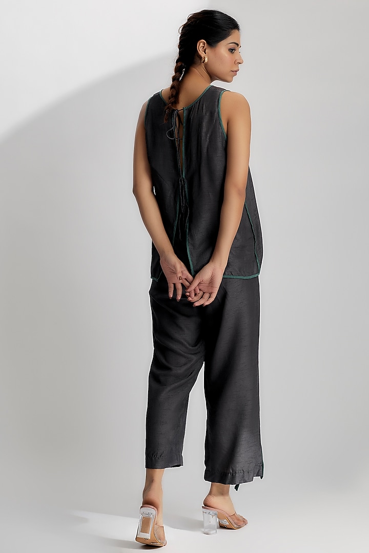 Grey Dola Silk Co-Ord Set by EZRA at Pernia's Pop Up Shop