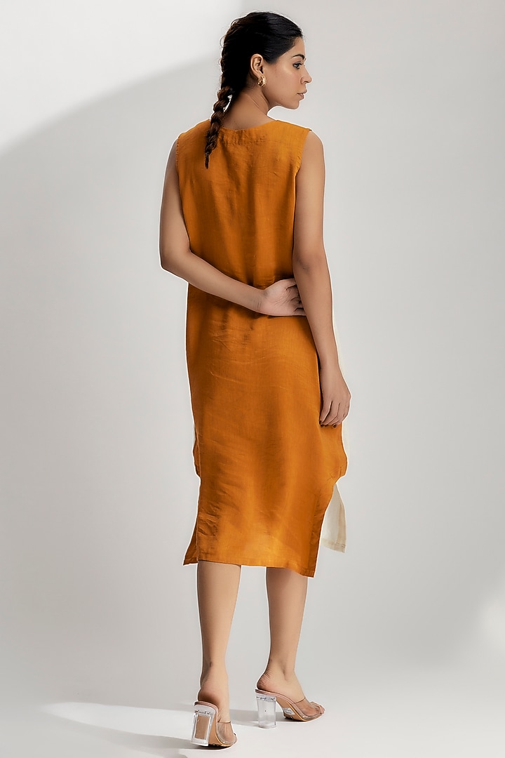 Ivory Linen Satin Summer Dress by EZRA at Pernia's Pop Up Shop