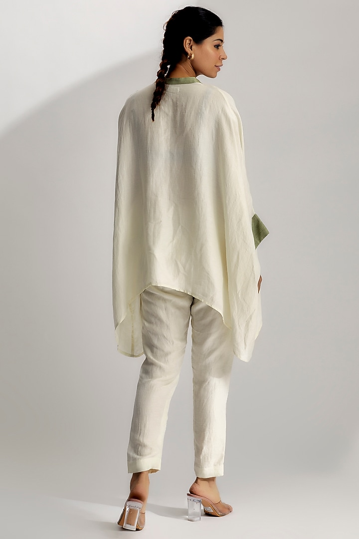 Ivory Linen Satin Co-Ord Set by EZRA at Pernia's Pop Up Shop