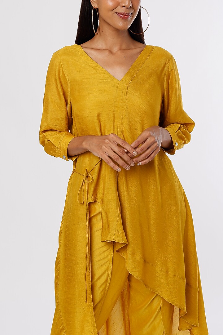 Yellow Dola Silk Top by Ezra at Pernia's Pop Up Shop