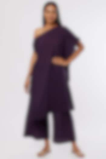 Purple Cotton Pant Set by Ezra at Pernia's Pop Up Shop