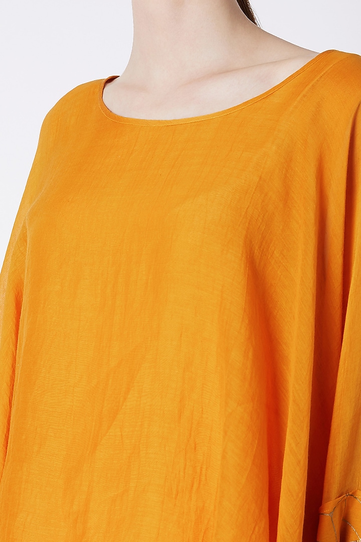 Mustard Flowy Printed Top by EZRA at Pernia's Pop Up Shop