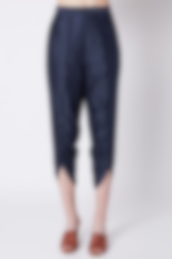 Electric Blue Draped Pants by EZRA at Pernia's Pop Up Shop