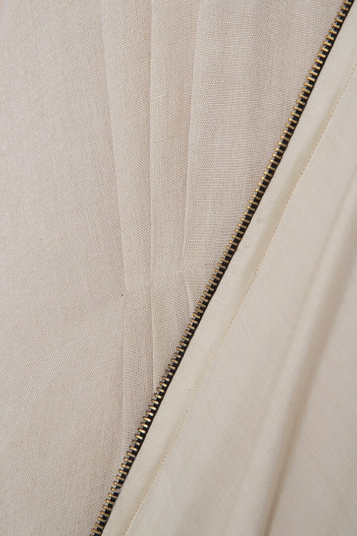 Beige jumpsuit with attached dupatta available only at Pernia's Pop Up Shop.