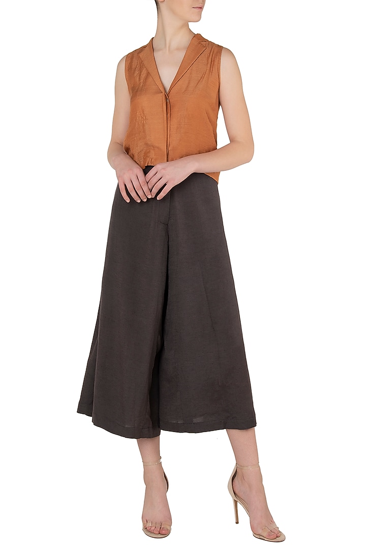 Burnt orange sleeveless crop top available only at Pernia's Pop Up Shop.