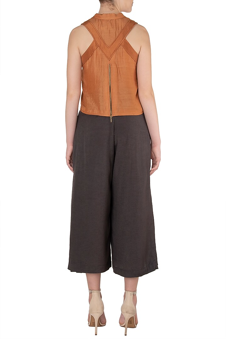 Burnt orange sleeveless crop top available only at Pernia's Pop Up Shop.