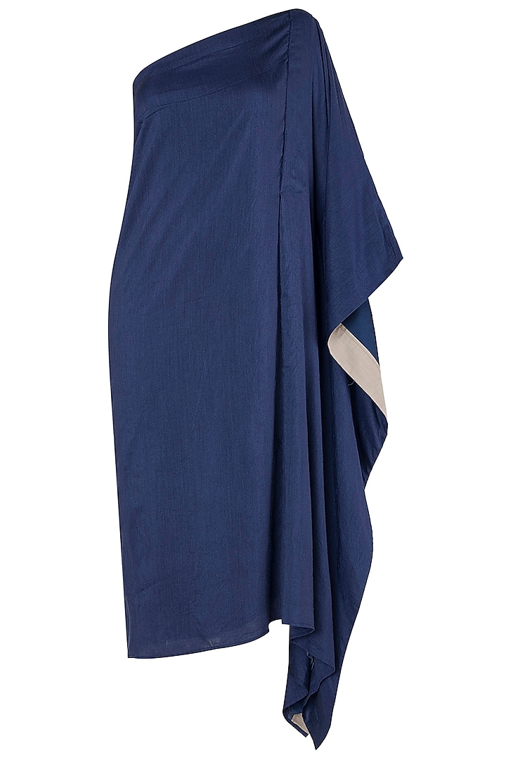 Royal Blue Asymmetrical One Shoulder Dress by EZRA