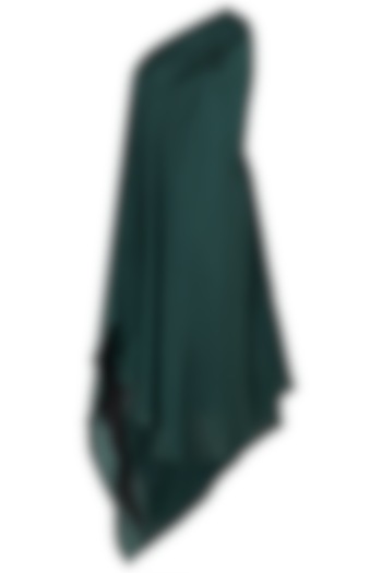 Emerald Green Asymmetrical One Shoulder Dress by EZRA