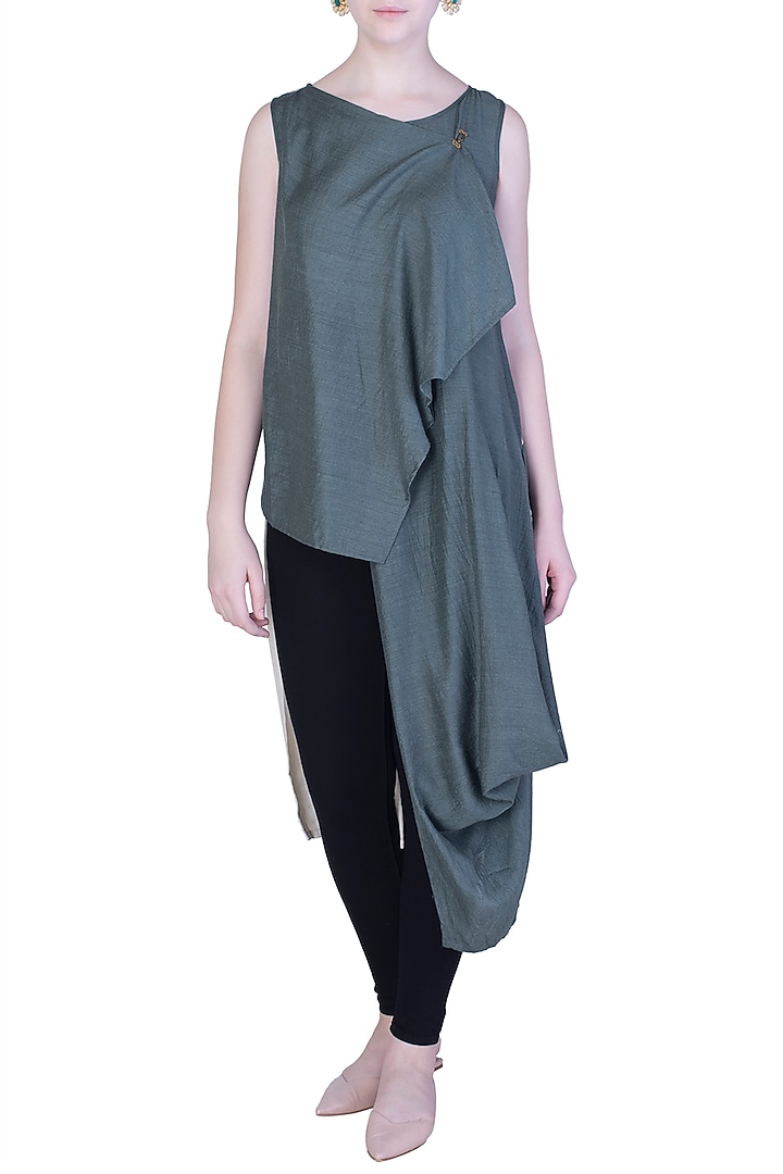 Moss green drape cowl top available only at Pernia's Pop Up Shop.