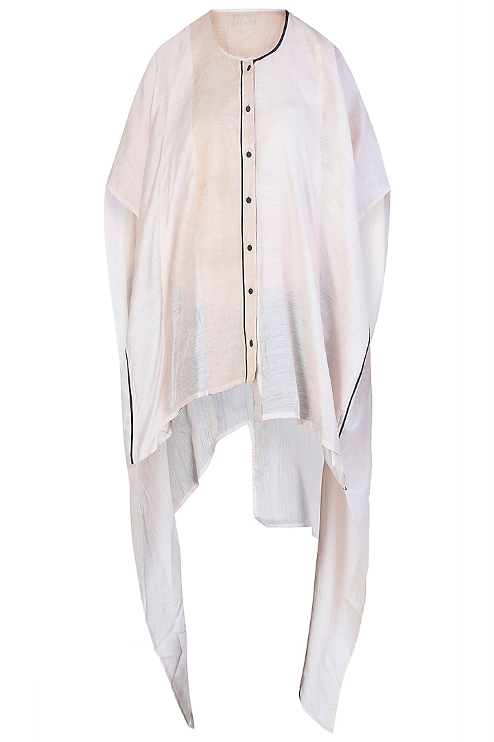 White Oversized Kaftan Shirt by EZRA
