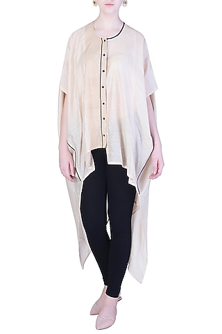 White Oversized Kaftan Shirt by EZRA