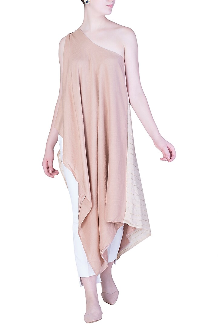 Blush pink one shoulder top available only at Pernia's Pop Up Shop.