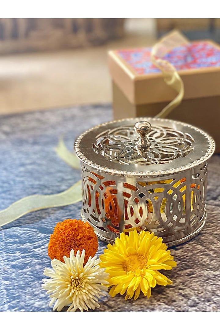 Silver Handcrafted Filigree Box  by Faaya Gifting