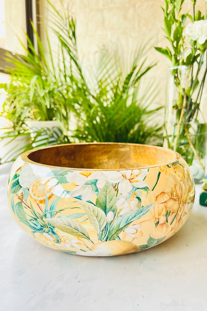 Yellow Lisbon Lemon Salad Bowl With Serveware Set by Faaya Gifting at Pernia's Pop Up Shop