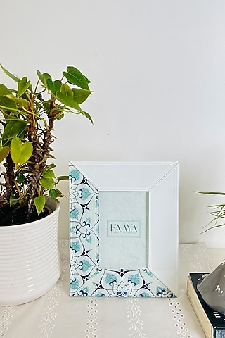 Powder Blue Glass Amadeus Photo Frame by Faaya Gifting