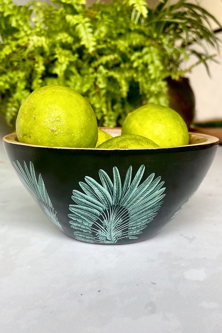 Black Amazonia Night Large Oval Platter With Dip Bowl by Faaya Gifting at Pernia's Pop Up Shop