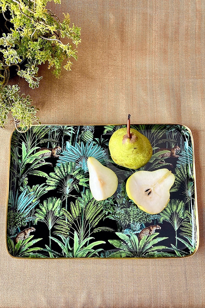 Black Amazonia Night Rectangle Serving Tray by Faaya Gifting at Pernia's Pop Up Shop