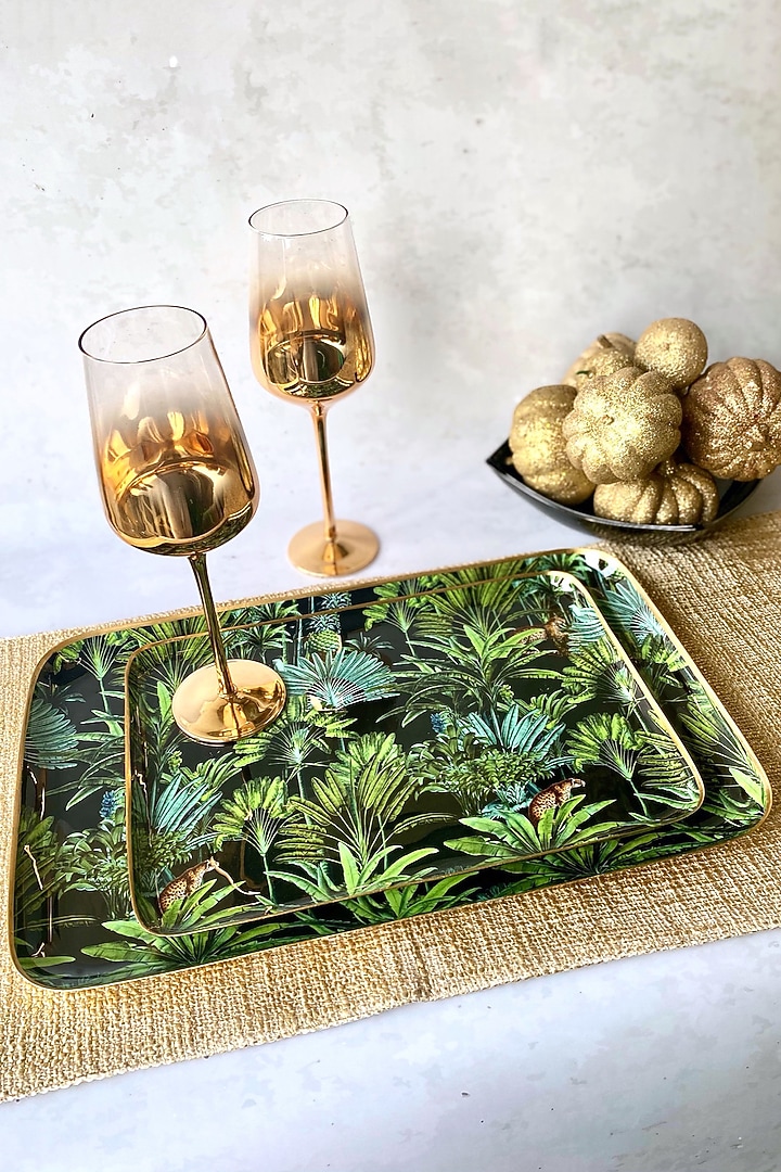Black Amazonia Night Rectangle Serving Tray by Faaya Gifting at Pernia's Pop Up Shop