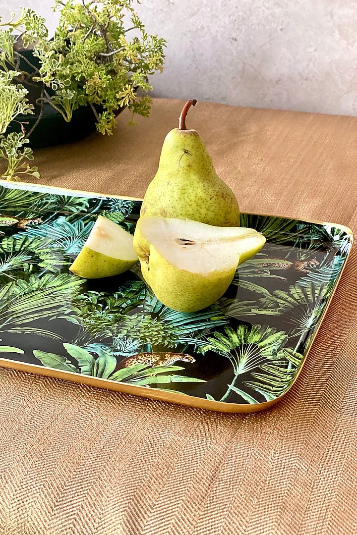 Black Amazonia Night Rectangle Serving Tray by Faaya Gifting at Pernia's Pop Up Shop