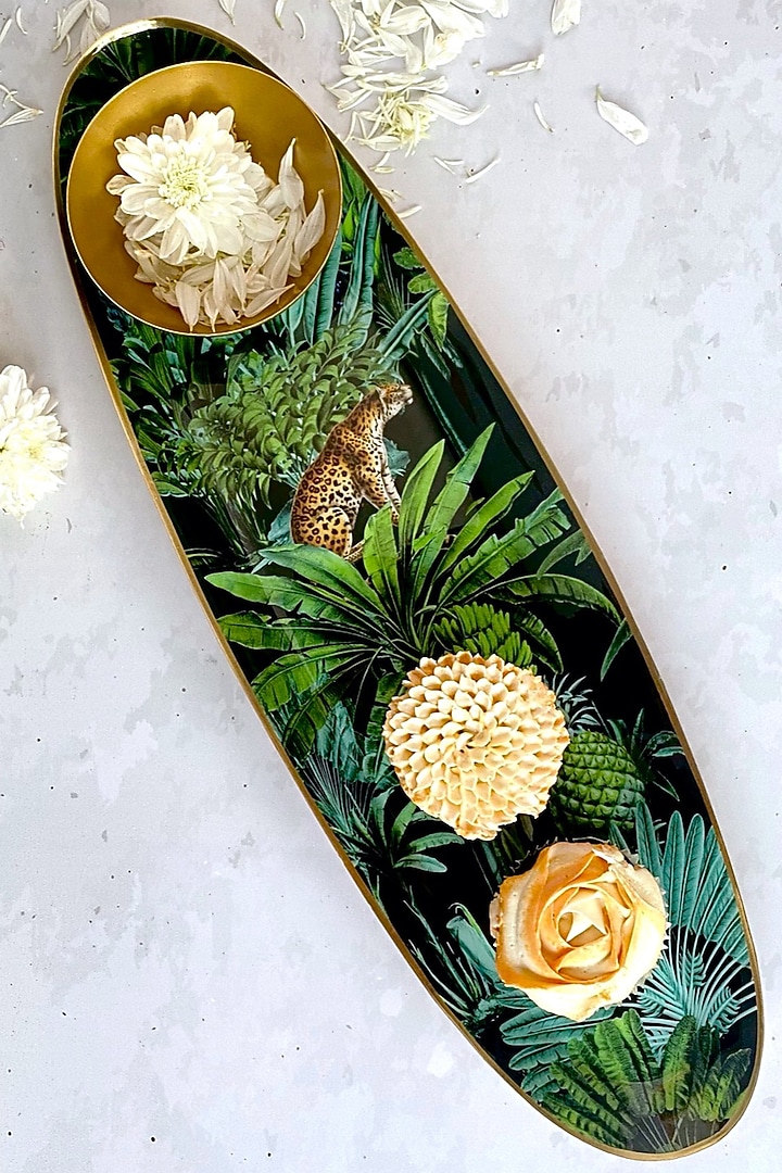 Black Amazonia Night Oval Platter With Dip Bowl by Faaya Gifting at Pernia's Pop Up Shop