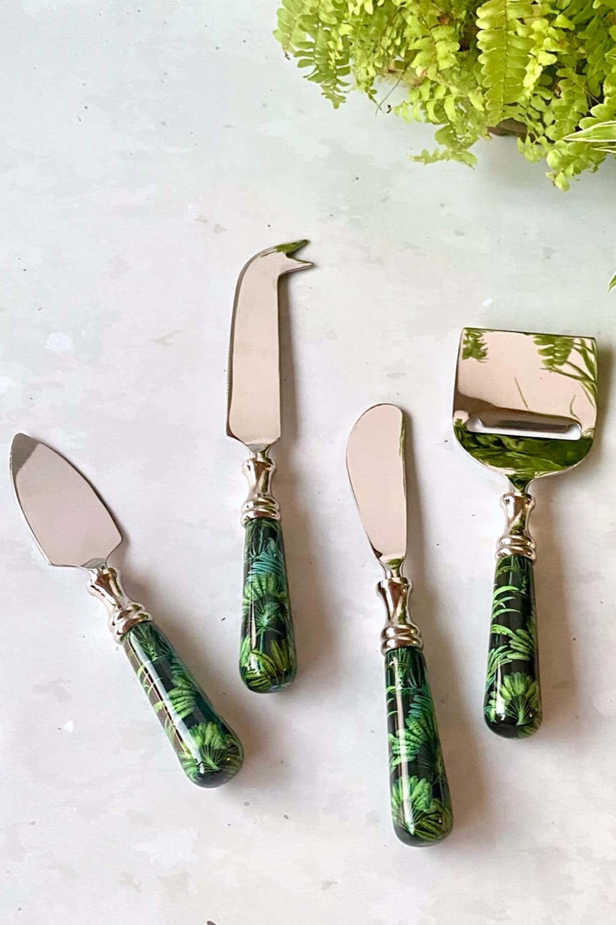 Sage Green Resin Handcrafted Cheese Knives