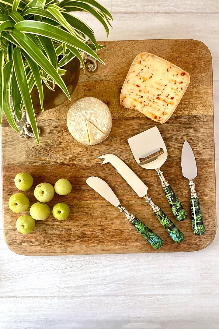 Black Amazonia Night Cheese Knives (Set of 4) by Faaya Gifting at Pernia's Pop Up Shop