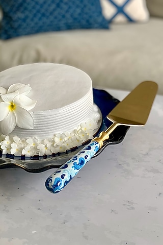 Blue Bali Boho Printed Cake Server by Faaya Gifting
